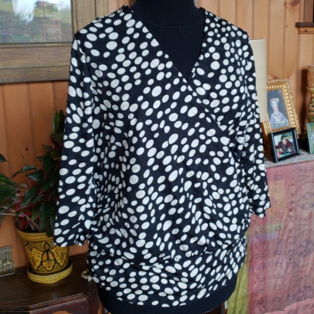 JNY collection faux wrap blouse